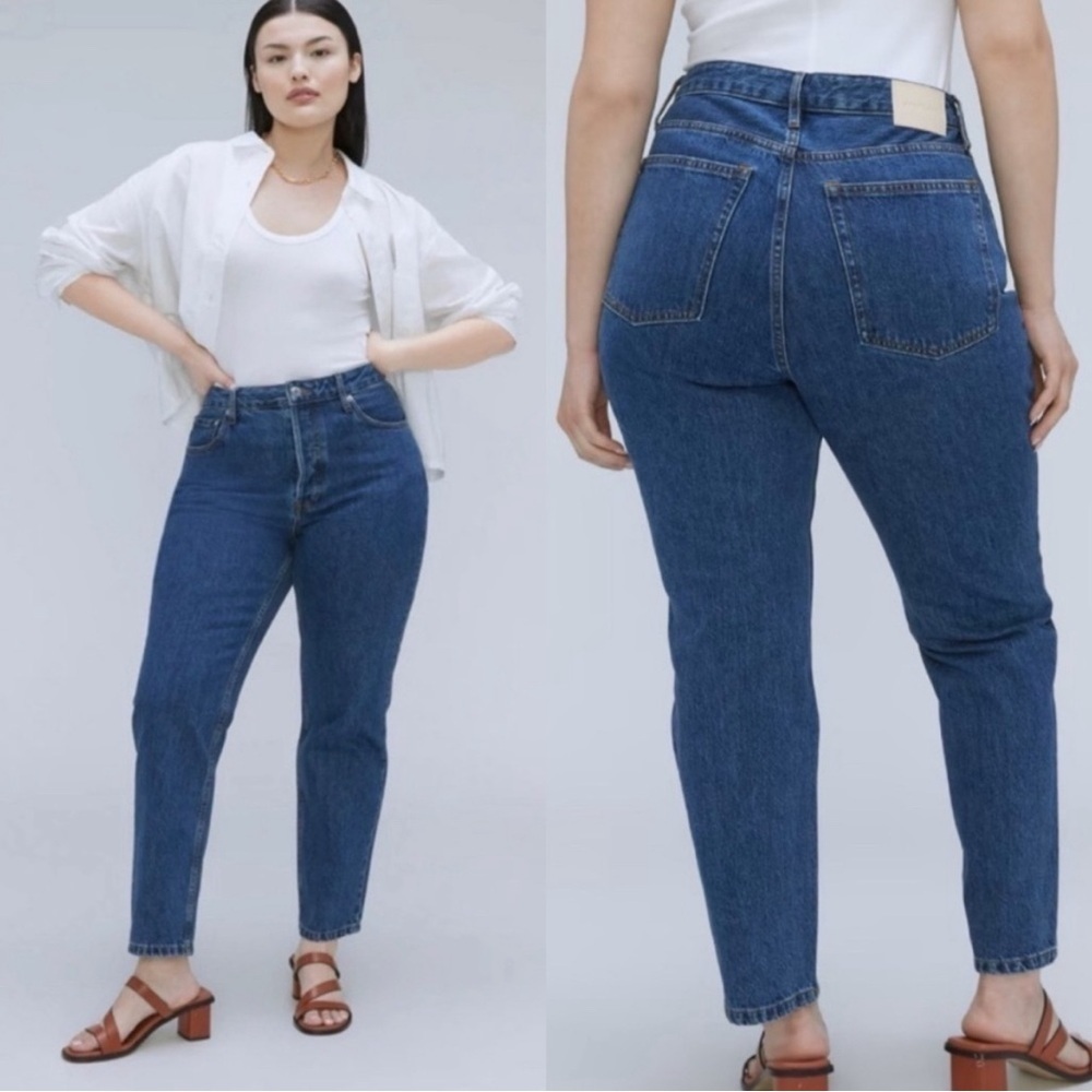 Everlane Curvy 90's Cheeky Straight Ankle Jean size 33 Northridge Button Closure